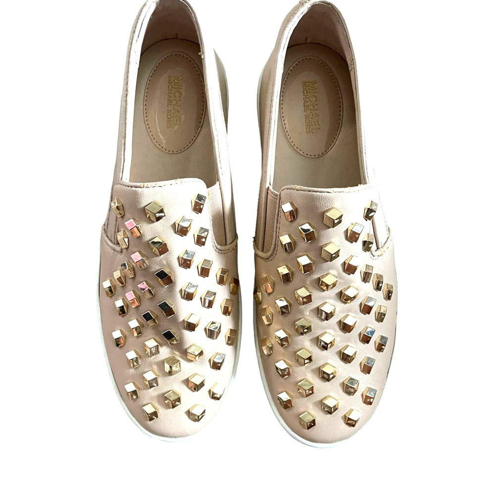 michael kors shoes white and gold
